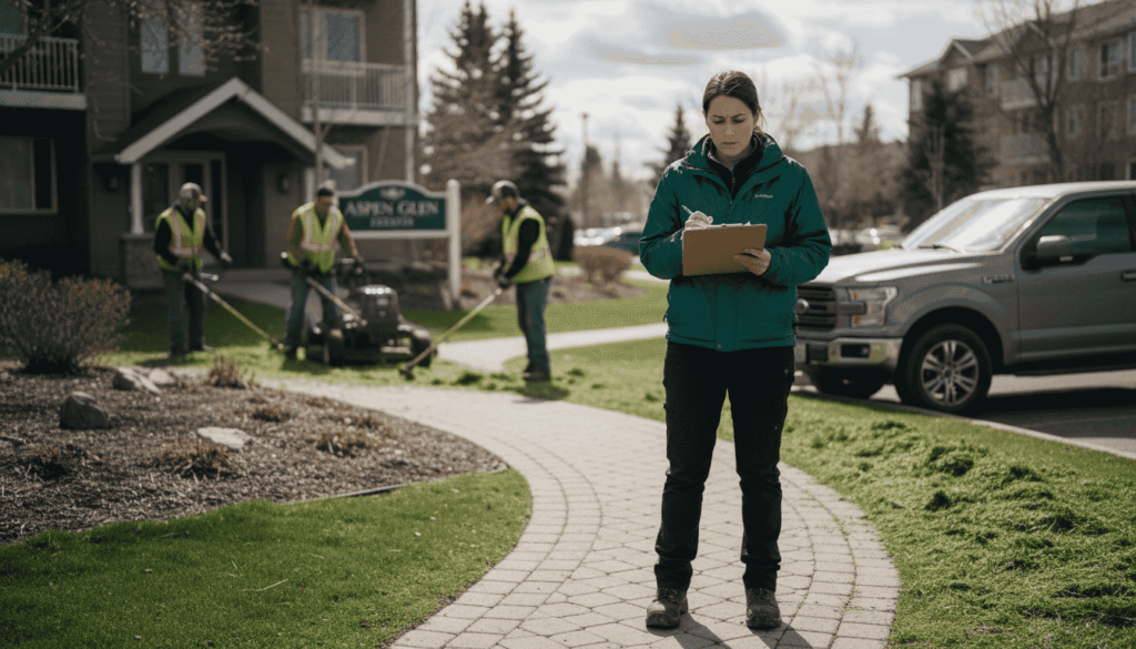 Manager overseeing Calgary condo lawn crew
