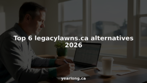 Business owner planning Calgary lawn care services