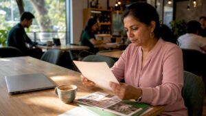 Owner reviewing property maintenance contract