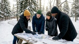 HOA board members reviewing snow removal plans