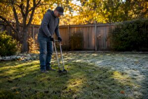 Aeration of lawn soil in fall