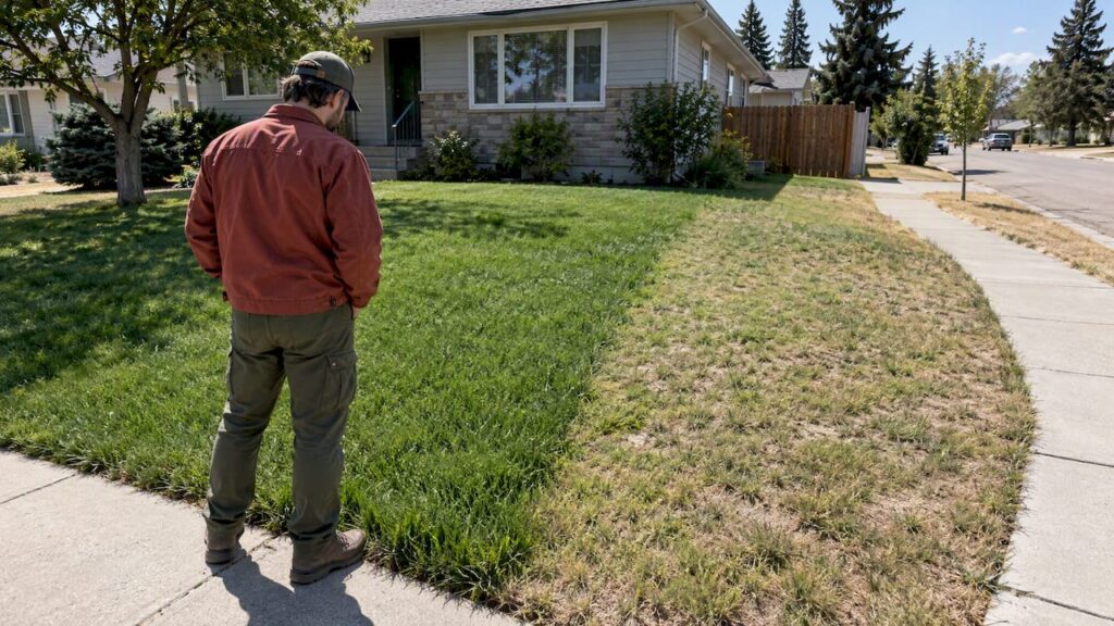 Calgary lawn comparing fescue and ryegrass